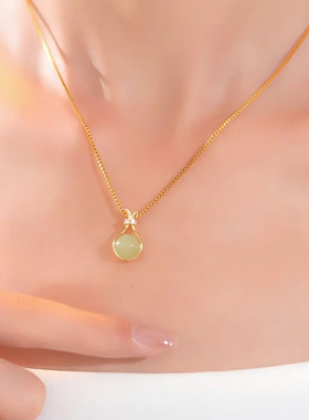 合金项链 转运福袋项链绿珠轻奢气质感网红饰品ins简约精致古法