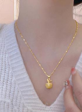 合金项链 初秋极简慵懒洋气平安果项链时尚可爱轻奢气质百搭小众
