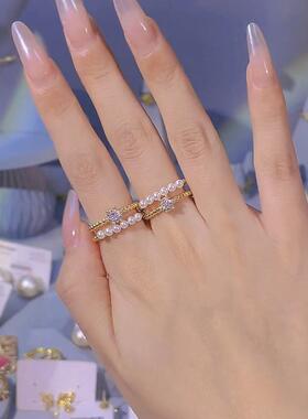 合金戒指 2026年新款珍珠戒指小众开口设计ins轻奢高级感气质时尚