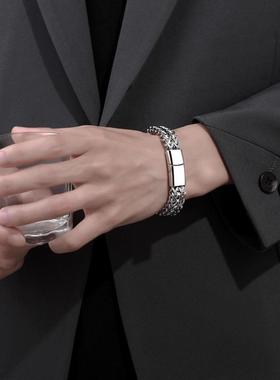 钛钢手链 简约时尚潮流男士磁吸手链霸气高级感编织复古百搭街头