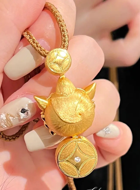 合金项链 素款金色貔貅项链中式轻奢古法民族风手工气质时尚