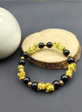 合金亚克力手链 绿色轻奢招财貔貅手链气质时尚百搭古法精美