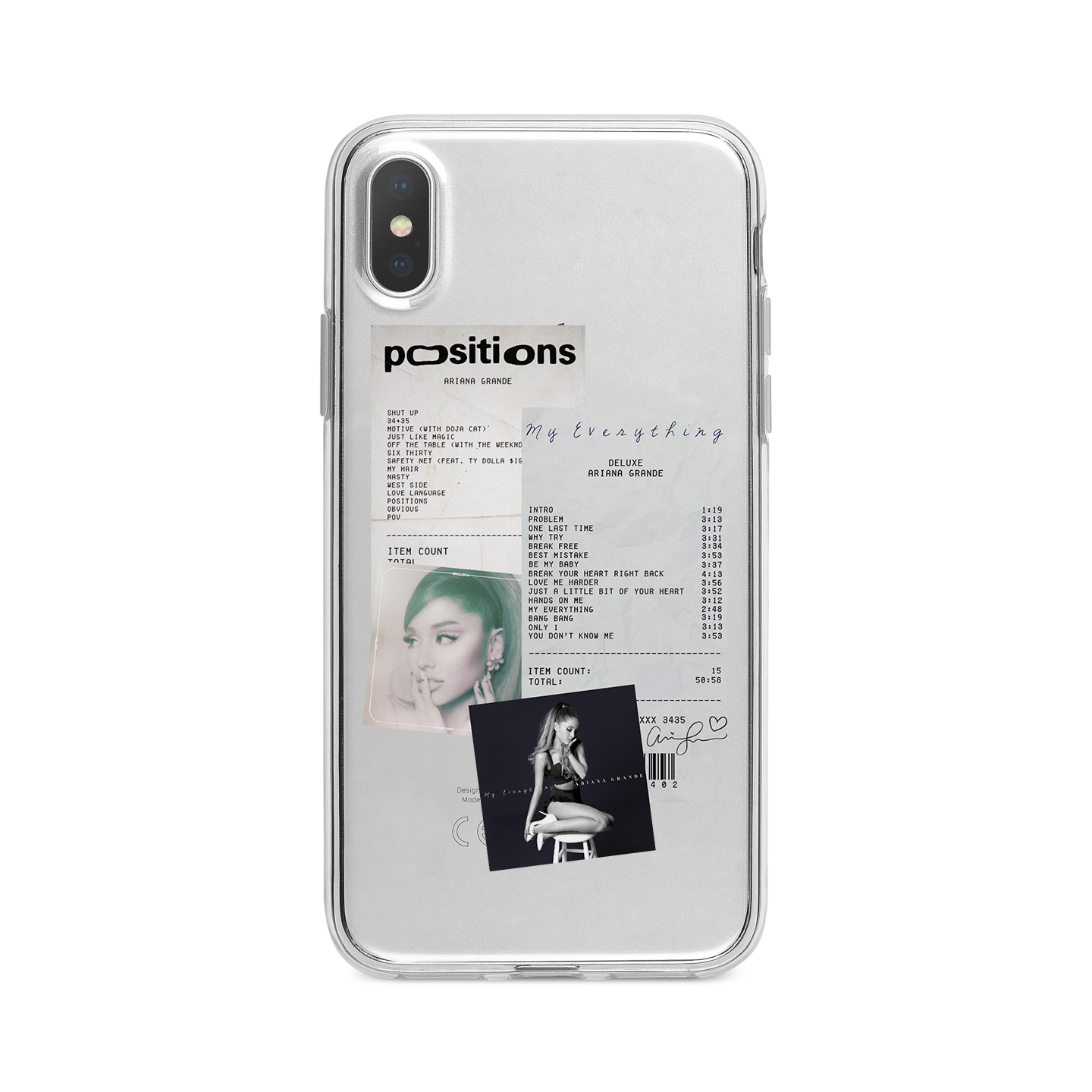 kristem原创设计A妹Ariana Grande专辑名单album list简约DIY适用于苹果i15i16pro华为三星oppo透明手机壳 - 图3