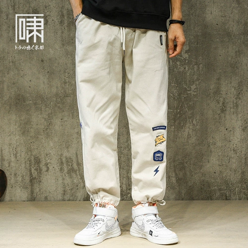 Значок, японские штаны, услуга «вышивка логотипа», свободный крой