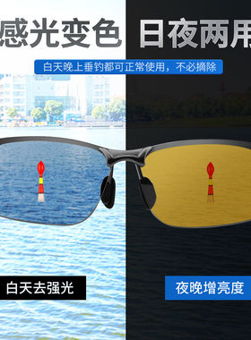 日夜两用太阳镜变色夜视镜男
