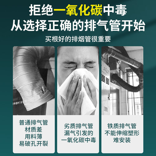 燃气热水器排烟管防爆铝合金排伸缩排气软管排风管道配件大全加长 - 图1