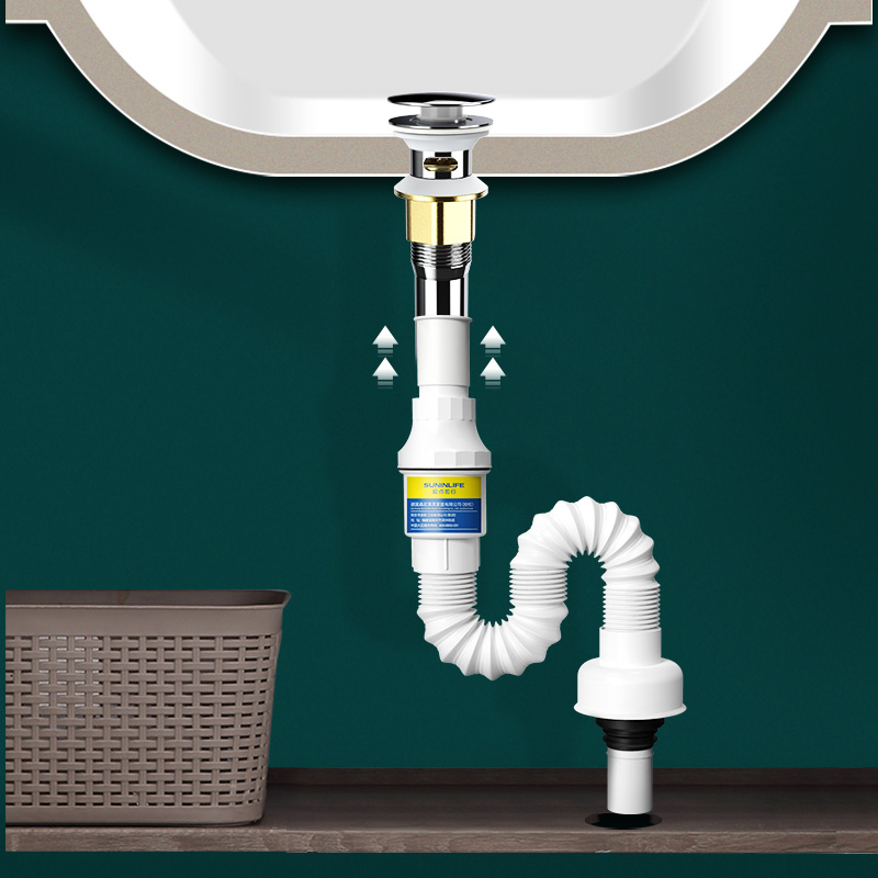 洗脸盆下水道防臭下水管洗手池台盆器面盆软管排水配件漏水塞管子-图1