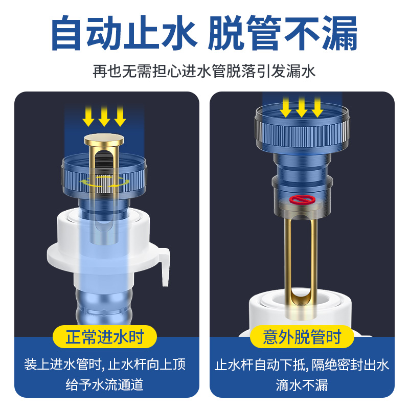 全铜角阀洗衣机水龙头自动止水阀专用卡扣式接头滚筒自动46分通用 - 图1