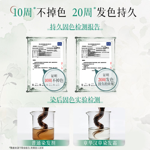 章华汉草小绿盒染发膏染发剂男女无植纯黑色遮白官方旗舰正品物敏 - 图3