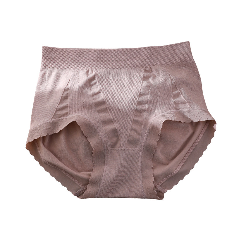 无缝女士内裤收腹提臀中高腰无痕蕾丝女生纯色蜜桃臀大码三角短裤,淘宝优惠券,粉丝福利购,淘宝优惠卷
