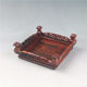 Red Rosewood New Chinese Antique Seal Porcelain Wooden Tray