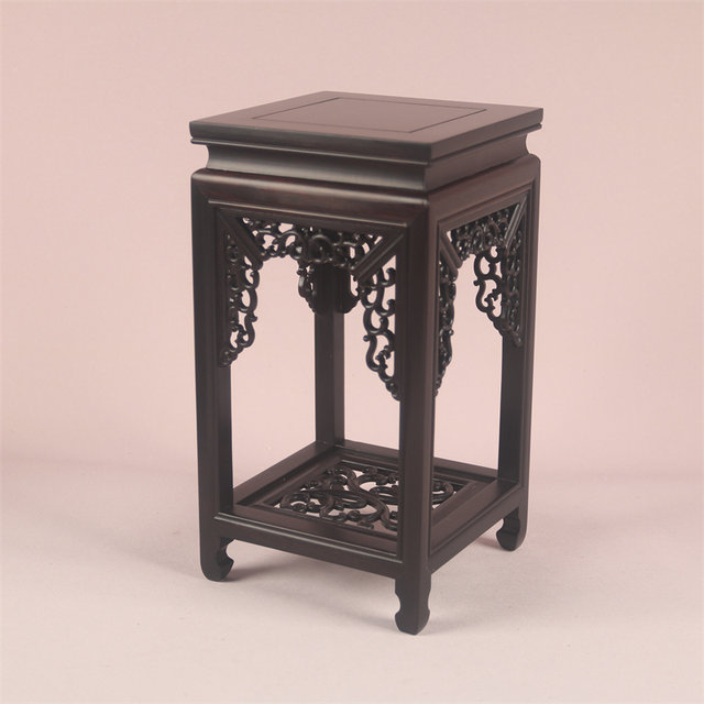 Purple sandalwood boutique mortise and tenon square small flower stand
