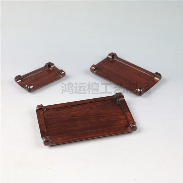 Mahogany solid Ming style square rectangular miniature base