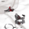 Dark Retro Blood Moon Liquid Irregular Couple Ring