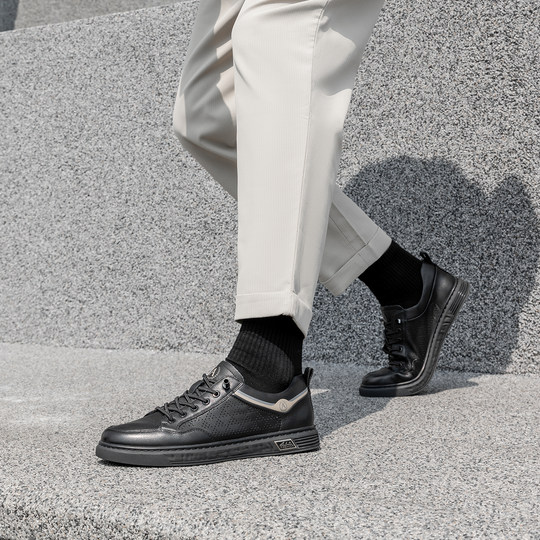 奥康 男鞋春秋新款潮流时尚休闲板鞋百搭系带休闲鞋