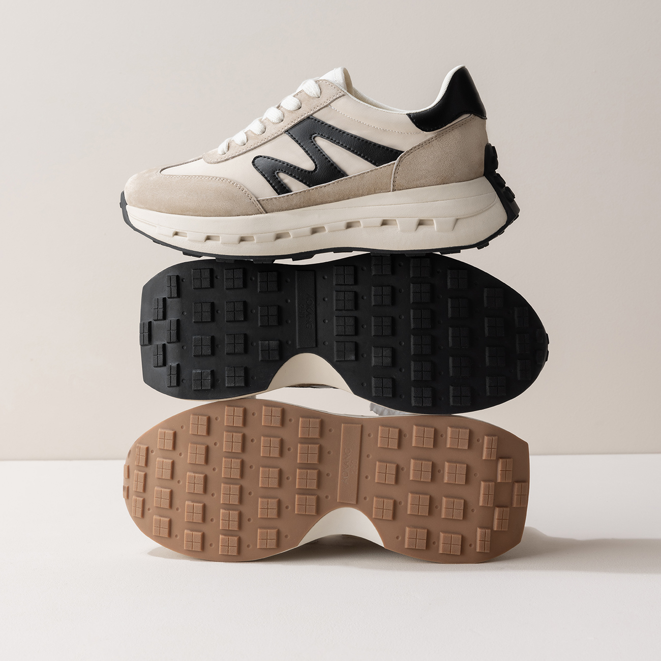 奥康 男鞋2025春季新款复古时尚拼色阿甘鞋百搭休闲运动鞋 - 图2