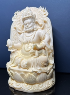 万鸿猛犸保真黄财神摆件纯手工