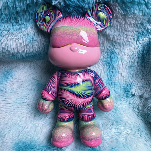 现货成品流体熊摆件32cm高 酷酷熊手工diy流体熊存钱罐桌面摆件 - 图1