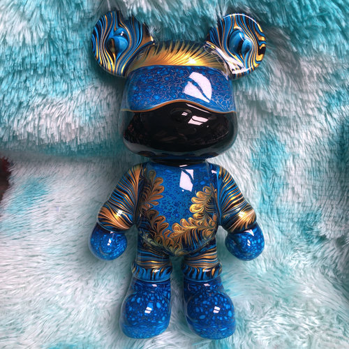 现货成品流体熊摆件32cm高 酷酷熊手工diy流体熊存钱罐桌面摆件 - 图3