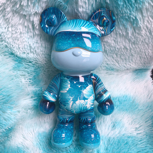 现货成品流体熊摆件32cm高 酷酷熊手工diy流体熊存钱罐桌面摆件 - 图0