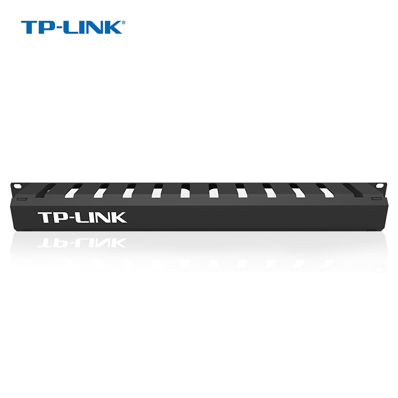 普联TP-LINK六类配线架24口CAT6类千兆加厚镀金机架式机柜工程网络跳线理线器超五类屏蔽网线12档理线架空架