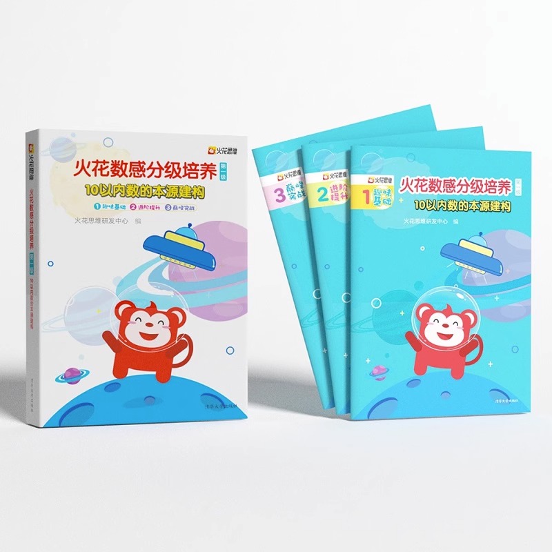 火花数感分级培养1-5级 全5册6-12岁儿童数学启蒙书籍 幼小衔接整合教材 一年级小学入学准备幼儿园数学加减法练习册 火花思维研发