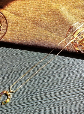 囍饰原创水晶镶嵌合金女马蹄项链