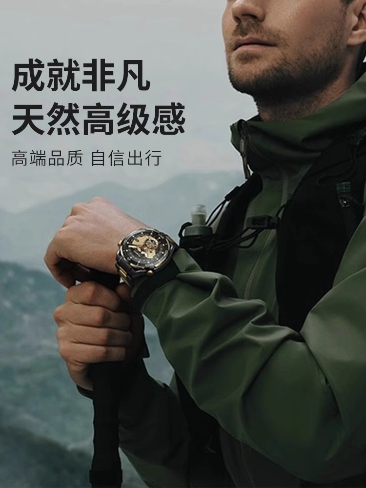 适用华为WatchUltimatDESIGN非凡大师金色钛金属表带watch4黑间金表带男士非原装非凡大师钛金属表带 - 图2