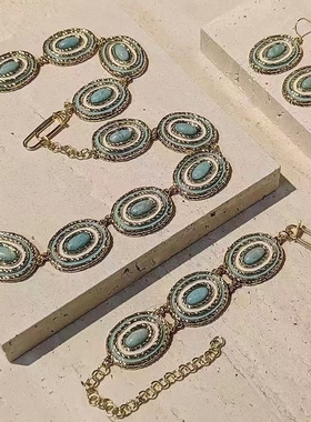 法国小众设计Aureli*Bider*an高级感复古天河石AB项链女SaSa同款