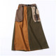 Japanese design niche splicing skirt Loose retro elastic waist temperament pocket commuter A-type skirt