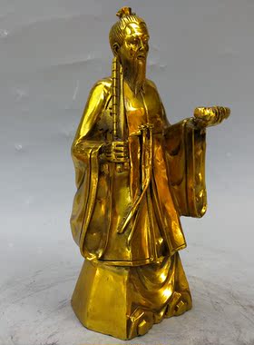 黄铜姜太公在此打神鞭站像摆件