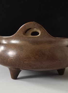 香炉纯铜大号仿古桥耳炉线香香插香薰炉家用茶道供佛香具用品摆件