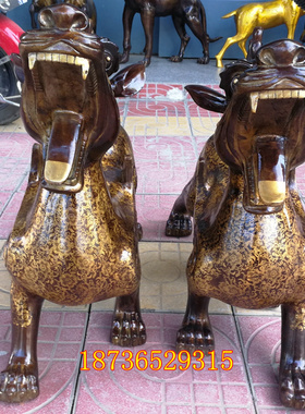 福字印花朝天吼貔貅招财工艺品