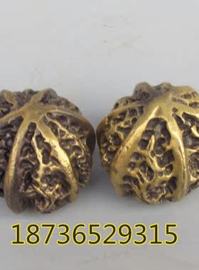 文玩纯铜送长辈养生手把件工艺品