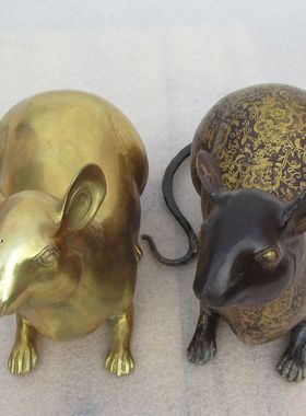 大号铜老鼠纯铜生肖鼠招财可爱创意开业礼品摆件客厅工艺品摆件