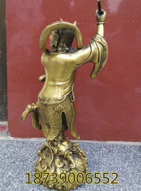 纯铜魁星踢斗铜文曲星铜像钟馗家居铜器工艺人物摆件