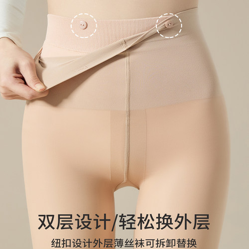 光腿神器女秋冬裸感自然加厚加绒肉色打底裤天鹅绒丝袜春秋连裤袜 - 图1