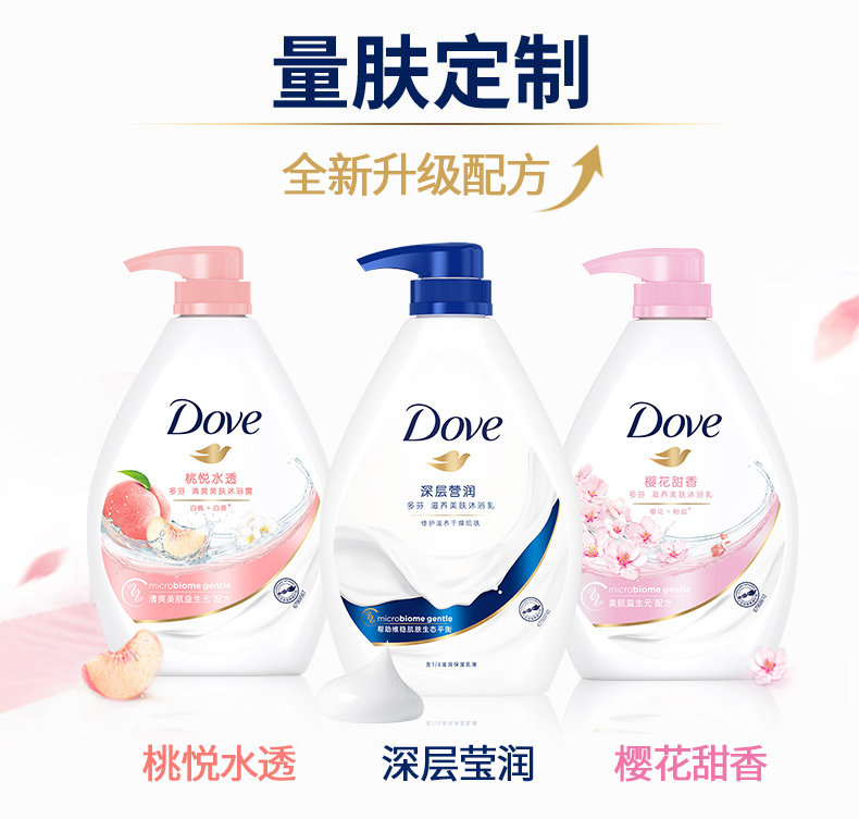 dove沐浴露液乳水蜜桃持久留香官方 骏骐居家日用沐浴露