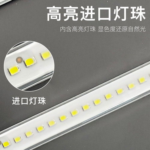 灯带led硬灯条220v长条灯展示柜子超市货架专用超薄一字发光灯管 - 图1