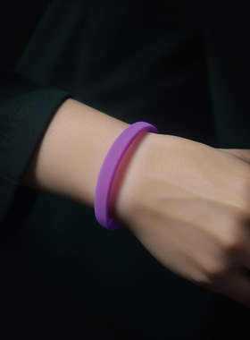 无字6mm细宽度面条硅胶手环10色选择可选制作荧光效果手链