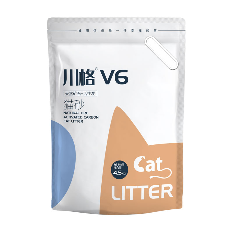 川格V6矿石猫砂破碎膨润土4.5kg*2包全自动盆无尘细颗粒除臭包邮 - 图3