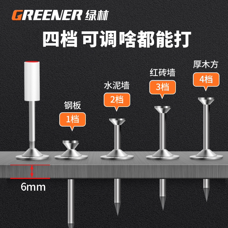 绿林迷你吊顶神器一体射钉枪打气钢炮钉子圆形消防混凝土专用消音