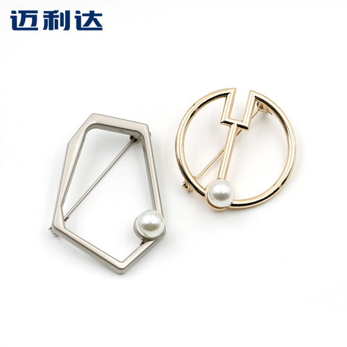 金属珍珠环扣韩版开衫丝巾披肩打结扣纽扣别针三档扣袖扣装饰钮扣 - 图3