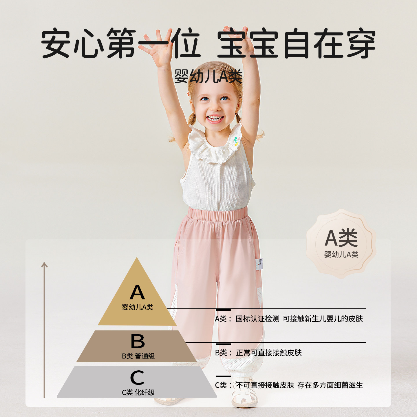 ELLE baby宝宝防蚊裤夏季男童裤子薄款儿童女童网眼透气休闲裤