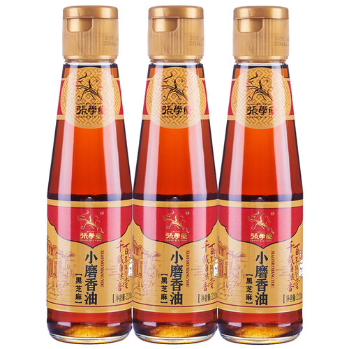 张学堂纯黑芝麻油220ml*3 小磨香油凉拌煲汤火锅添加 - 图3