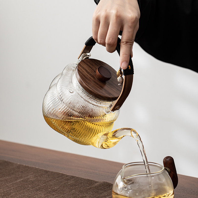 君器冬天围炉煮茶电陶炉煮茶器耐热玻璃煮茶壶小型蒸煮两用养生壶
