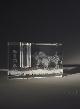 水晶内雕摆件工位解压送同事礼品