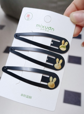 黑色蝴蝶结亮片发夹女简约侧边夹