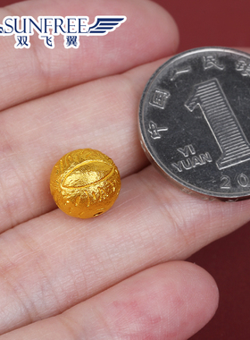 黄金古法小凤眼菩提籽金珠足金999佛珠手串隔珠顶珠腰珠配件男女