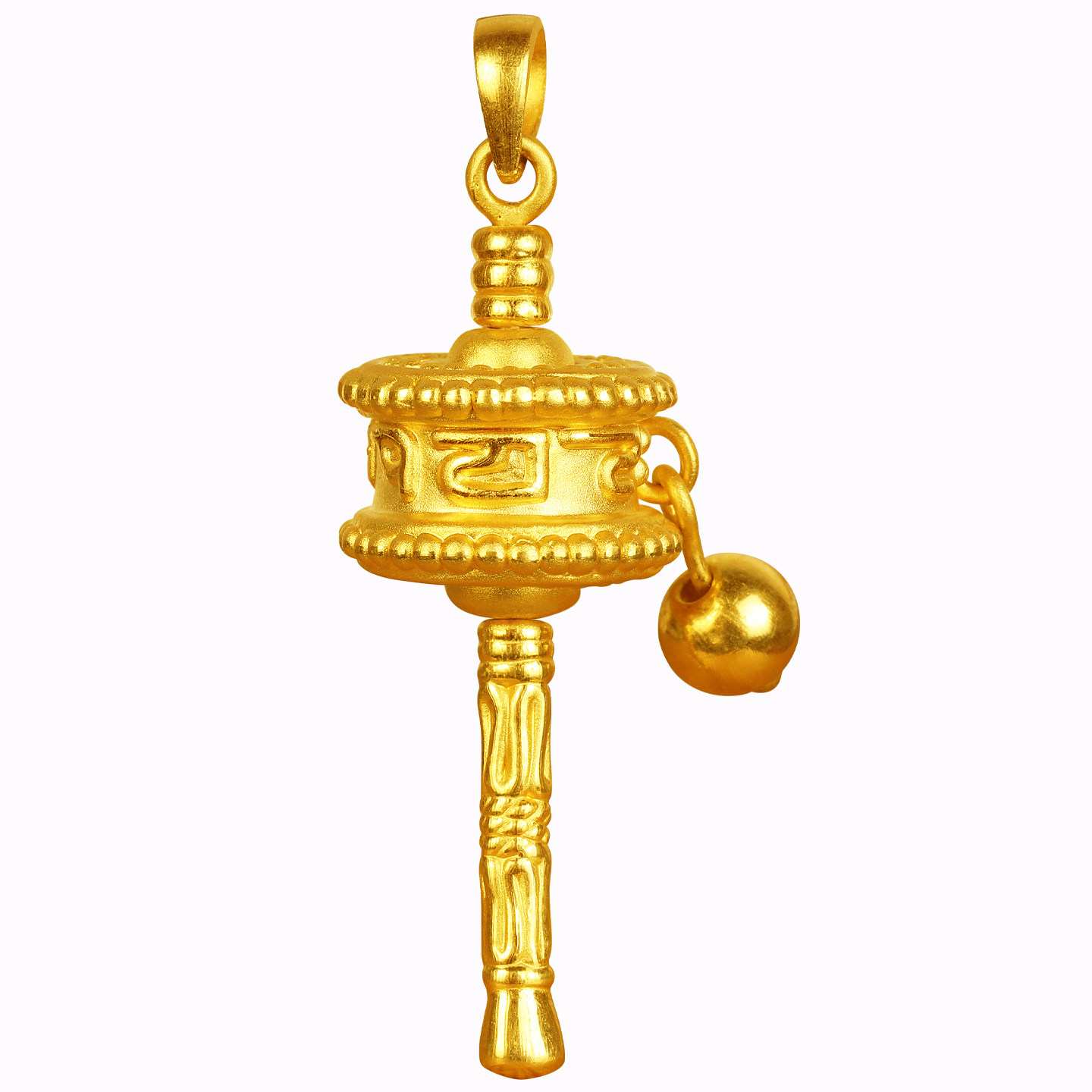 黄金六字真言镂空吊坠项链可转动足金999拨浪鼓复古花纹手链男女,淘宝优惠券,粉丝福利购,淘宝优惠卷